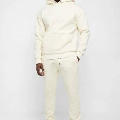 Man Tracksuit Bottoms TRACKSUITS Essential Signature Track Pants - Cream