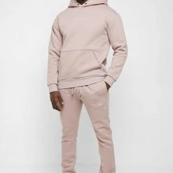 Man Tracksuit Bottoms TRACKSUITS Essential Signature Track Pants- Pink