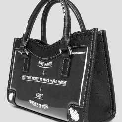 Woman Accessories Graffiti Print Handbag - Black