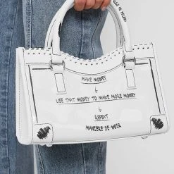 Woman Accessories Graffiti Print Handbag - White