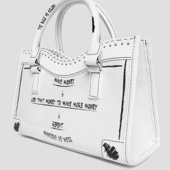 Woman Accessories Graffiti Print Handbag - White