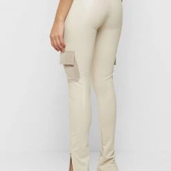 Woman Leggings High Shine Raised Seam Leggings - Beige