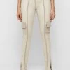 Woman Leggings High Shine Raised Seam Leggings - Beige