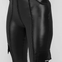Woman Leggings High Shine Raised Seam Leggings - Black
