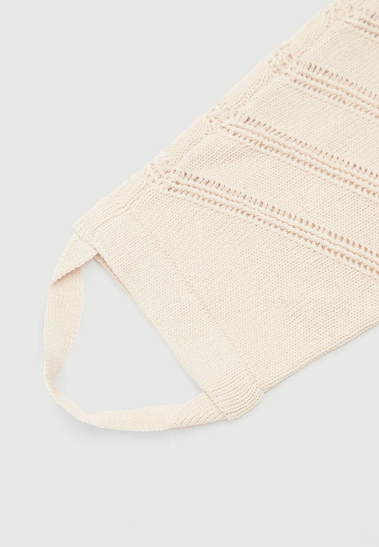 Woman Leggings High Waisted Knitted Spiral Contour Leggings - Beige