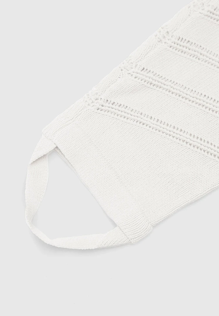 Woman Leggings High Waisted Knitted Spiral Contour Leggings - White