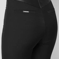 Woman Trousers High Waisted Pin Tuck Detail Trousers - Black