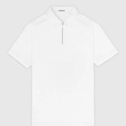 Man Tops POLO TOPS Jacquard Polo Shirt - White
