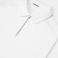 Man Tops POLO TOPS Jacquard Polo Shirt - White