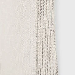 Woman Dresses Knitted Contour Dress With Vegan Leather Sleeves - Beige