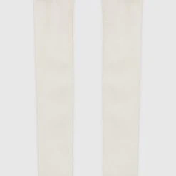 Woman Dresses Knitted Contour Dress With Vegan Leather Sleeves - Beige