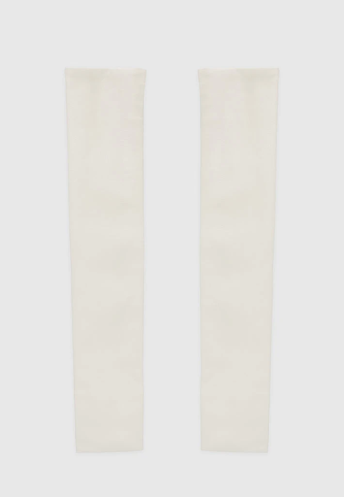 Woman Dresses Knitted Contour Dress With Vegan Leather Sleeves - Beige