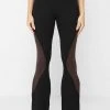 Woman Trousers Knitted Contour Fit And Flare Trousers - Black/Brown