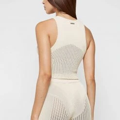 Woman Tops TOPS & T SHIRTS Knitted Crop Top - Beige