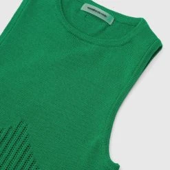 Woman Tops Knitted Crop Top - Green