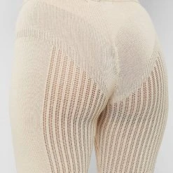 Woman Shorts KNITWEAR Knitted Cycling Shorts - Beige
