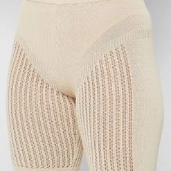 Woman Shorts KNITWEAR Knitted Cycling Shorts - Beige