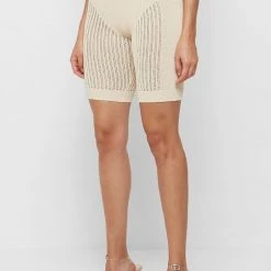 Woman Shorts KNITWEAR Knitted Cycling Shorts - Beige