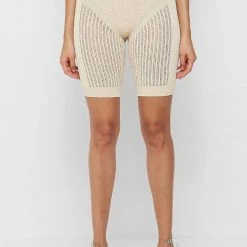 Woman Shorts KNITWEAR Knitted Cycling Shorts - Beige