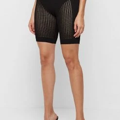 Woman Shorts CO-ORDS Knitted Cycling Shorts - Black