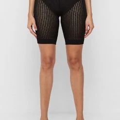 Woman Shorts CO-ORDS Knitted Cycling Shorts - Black