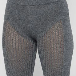 Woman Shorts KNITWEAR Knitted Cycling Shorts - Grey Marl