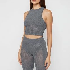 Woman Shorts KNITWEAR Knitted Cycling Shorts - Grey Marl