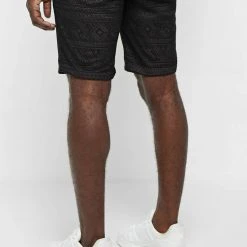 Man Shorts SHORTS SETS Lace Shorts - Black