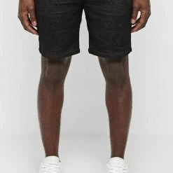 Man Shorts SHORTS SETS Lace Shorts - Black