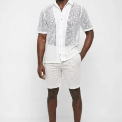 Man Shorts Lace Shorts - White