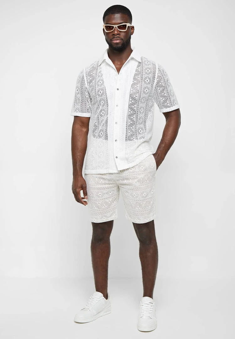 Man Shorts Lace Shorts - White