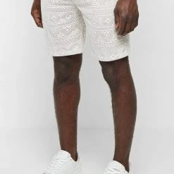 Man Shorts Lace Shorts - White