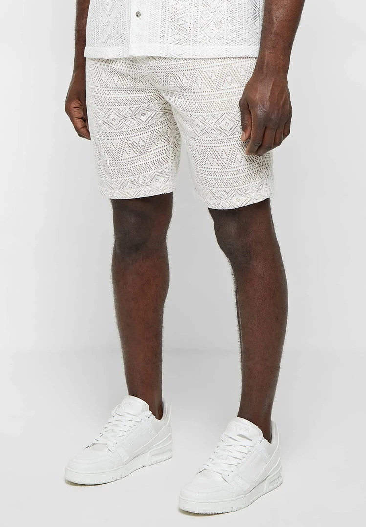 Man Shorts Lace Shorts - White