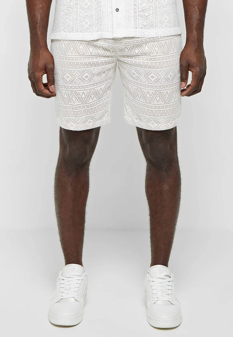 Man Shorts Lace Shorts - White