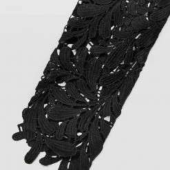 Woman Jackets Lace Sleeve Vegan Leather Blazer - Black