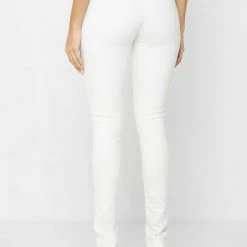 Woman Leggings Lace Up Leggings With Corset Detail - White