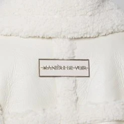 Woman Coats Limited Edition Vegan Leather & Shearling Coat - Beige OUTERWEAR