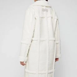 Woman Coats Limited Edition Vegan Leather & Shearling Coat - Beige OUTERWEAR