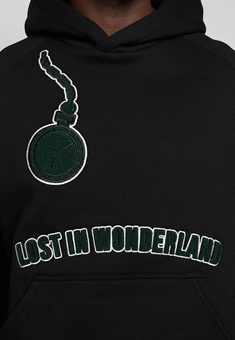 Man Hoodies Lost In Wonderland Hoodie - Black / Green