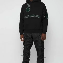 Man Hoodies Lost In Wonderland Hoodie - Black / Green