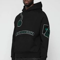 Man Hoodies Lost In Wonderland Hoodie - Black / Green