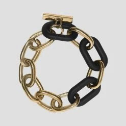 Woman Jewellery Matte & Gold Bracelet - Black