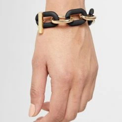 Woman Jewellery Matte & Gold Bracelet - Black