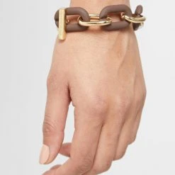 Woman Jewellery Matte & Gold Bracelet - Brown