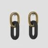 Woman Jewellery Matte & Gold Earrings - Black