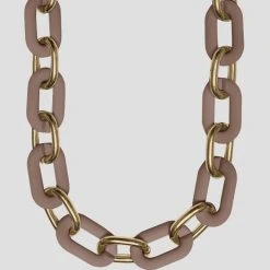 Woman Jewellery Matte & Gold Necklace - Brown