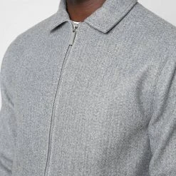 Man Jackets Melange Harrington Jacket - Grey CO-ORDS
