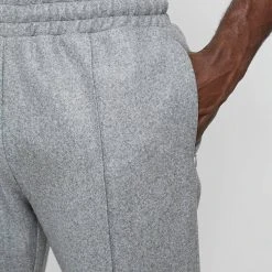 Man Casual Trousers Melange Pintuck Trousers - Grey