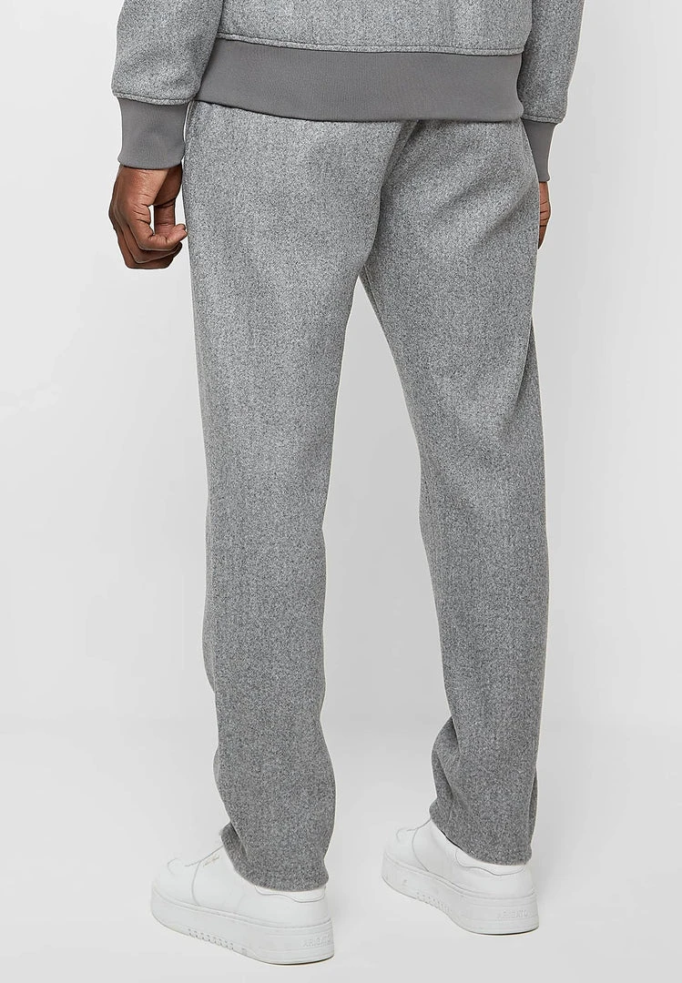 Man Casual Trousers Melange Pintuck Trousers - Grey