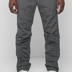 Man Casual Trousers Ruched Cargo Pants - Grey